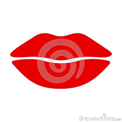 Red imprint kiss lips - vector Vector Illustration